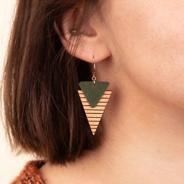 Boucles VEGAN Marinière Vert