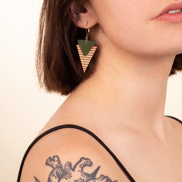 Boucles VEGAN Marinière Vert