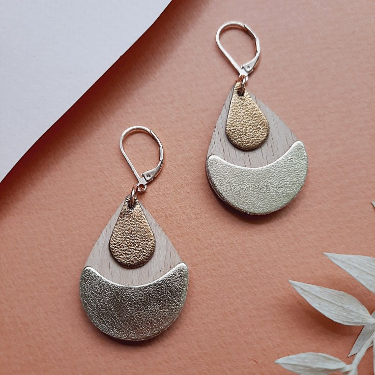 Boucles en bois ARTY Champagne