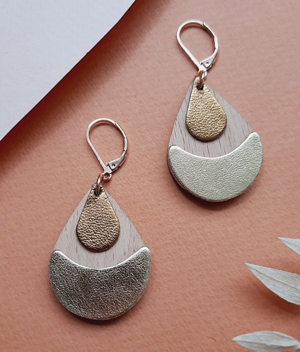 Boucles en bois ARTY Champagne