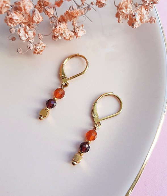 Boucles TALISMAN Grenat et...
