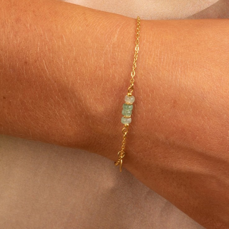 Bracelet Mini RÊVE pierres fines vertes
