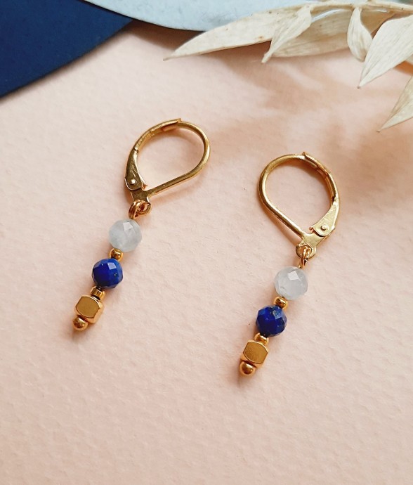 Boucles TALISMAN Lapis et...
