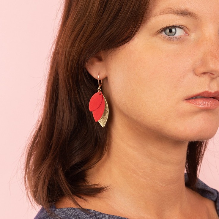Boucles Mini Céleste Rouge