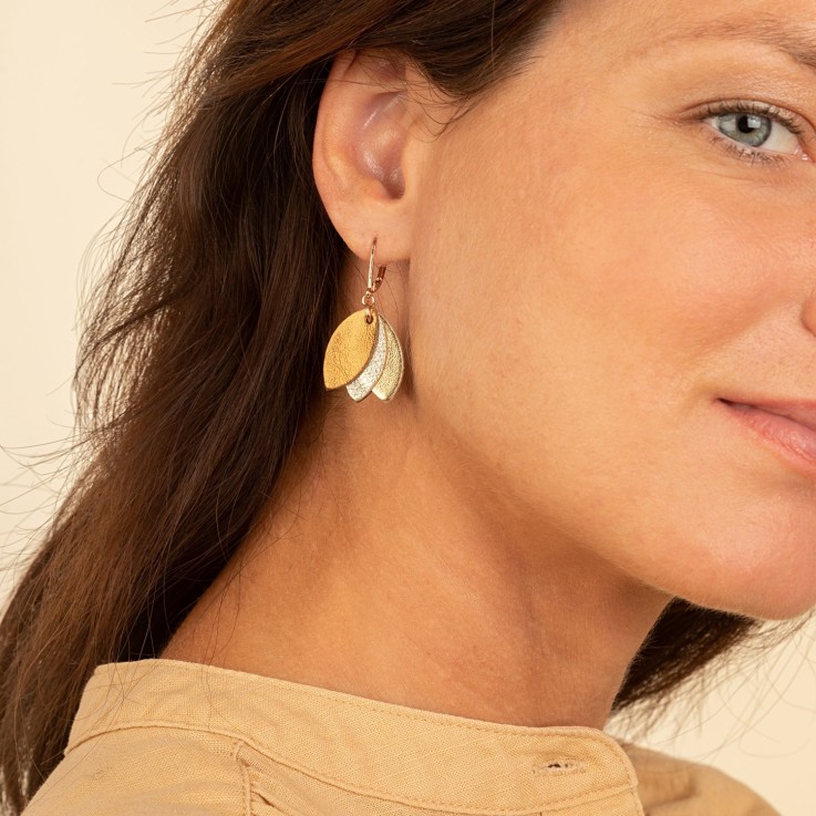 Boucles en cuir les Chouchous Champagne