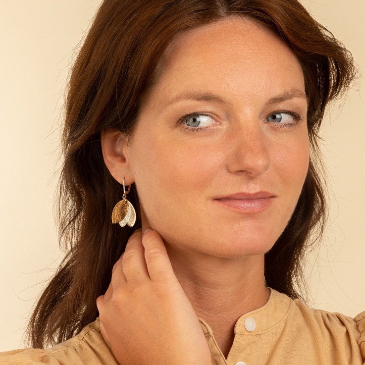 Boucles en cuir les Chouchous Champagne
