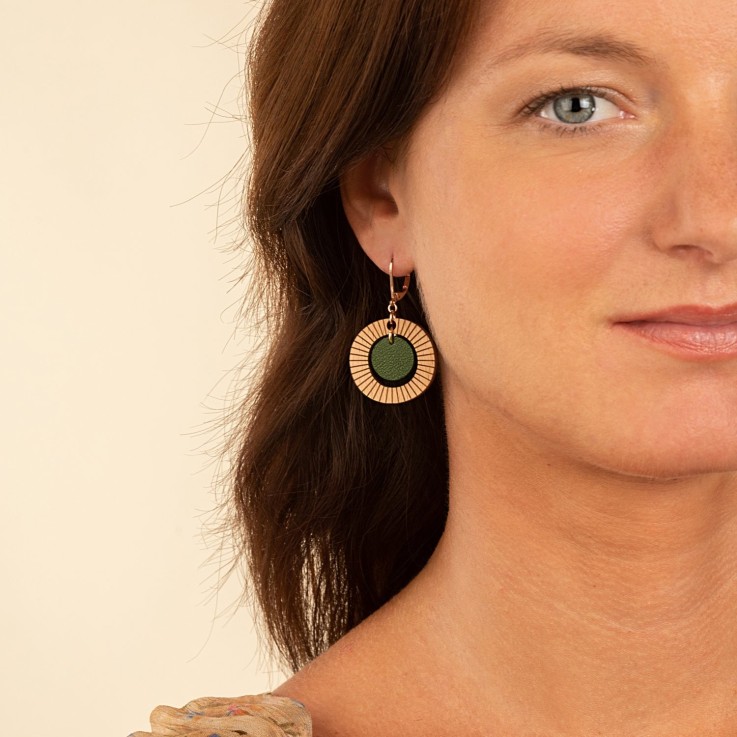 Boucles VEGAN bulles Vert de gris
