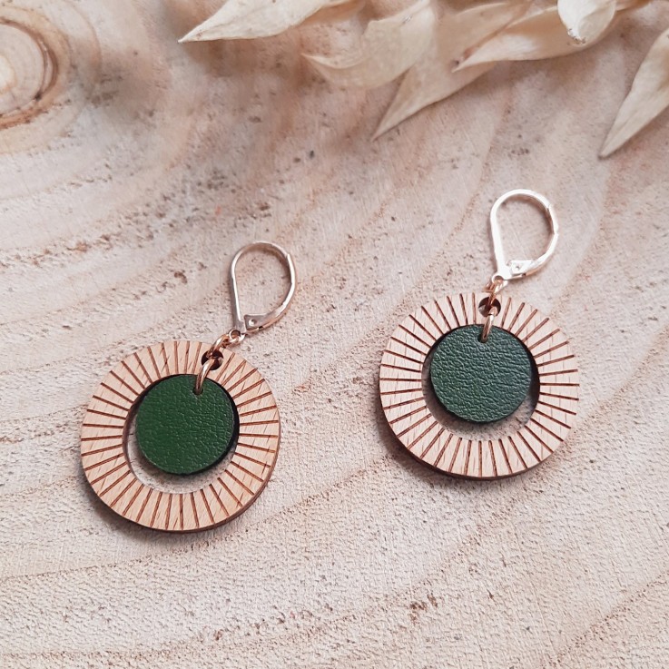 Boucles VEGAN bulles Vert de gris