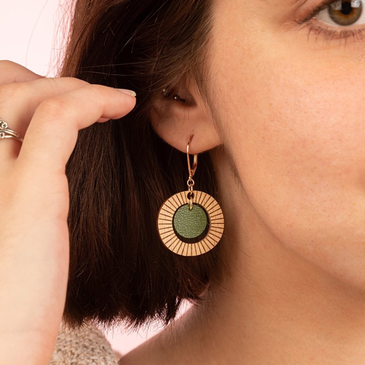 Boucles VEGAN bulles Vert de gris