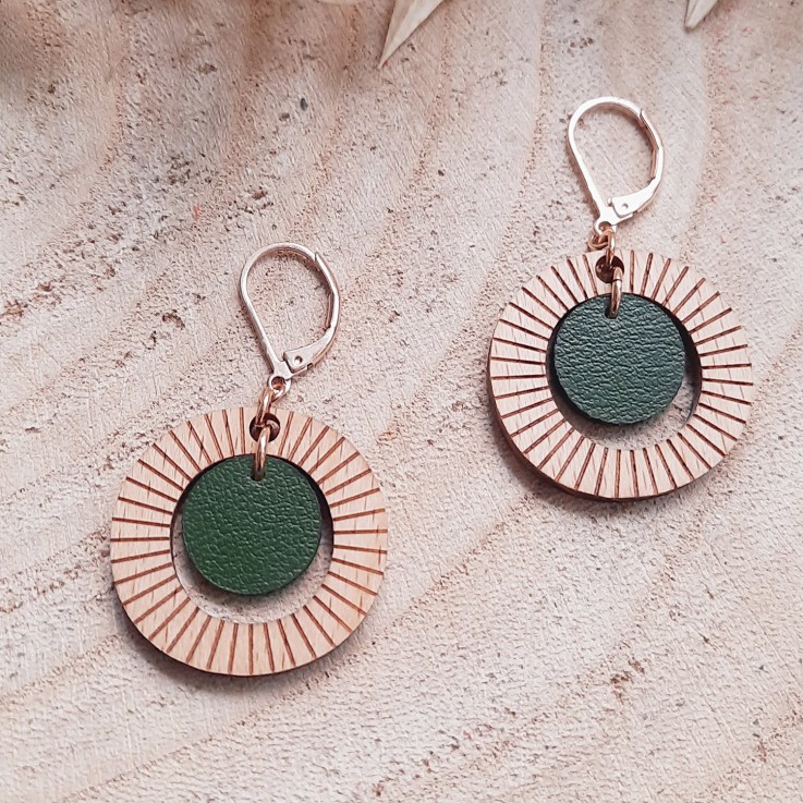 Boucles VEGAN bulles Vert de gris