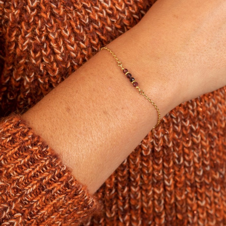 Bracelet Mini RÊVE Grenat véritable