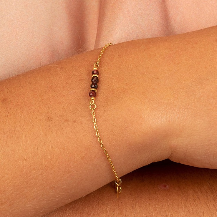 Bracelet Mini RÊVE Grenat véritable