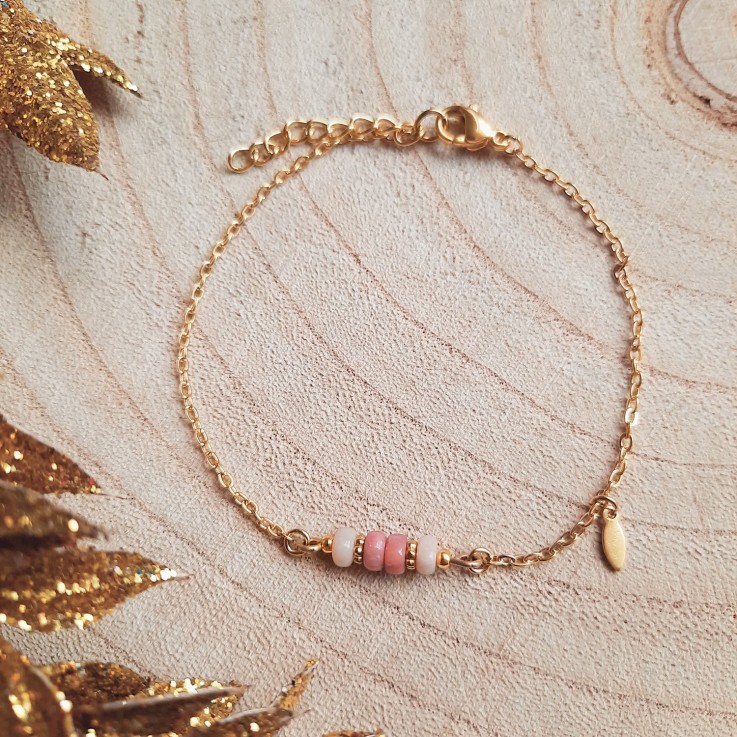 Bracelet pierres fines Mini RÊVE Rose
