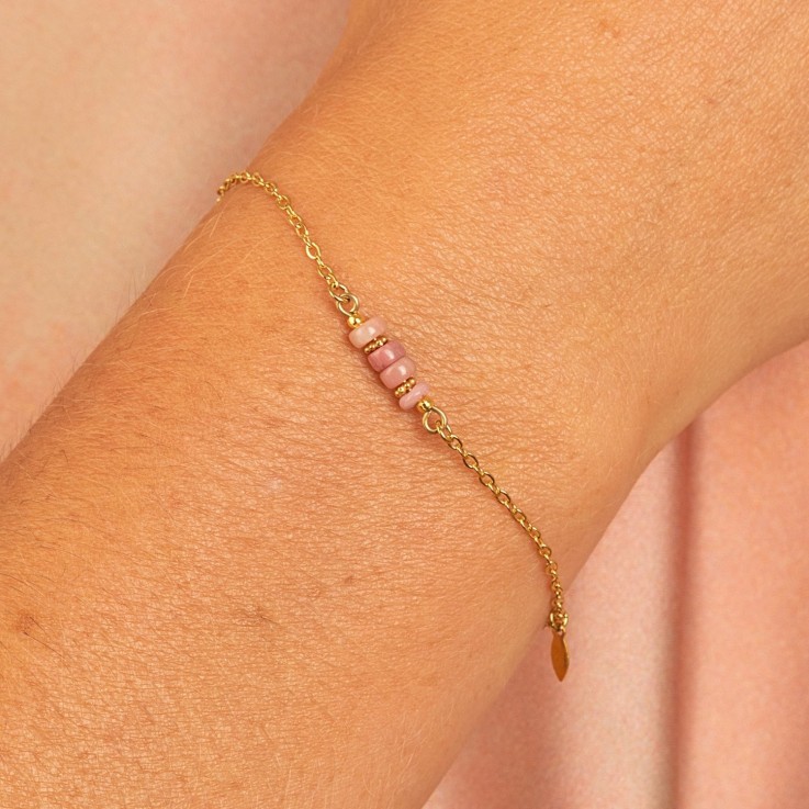 Bracelet pierres fines Mini RÊVE Rose