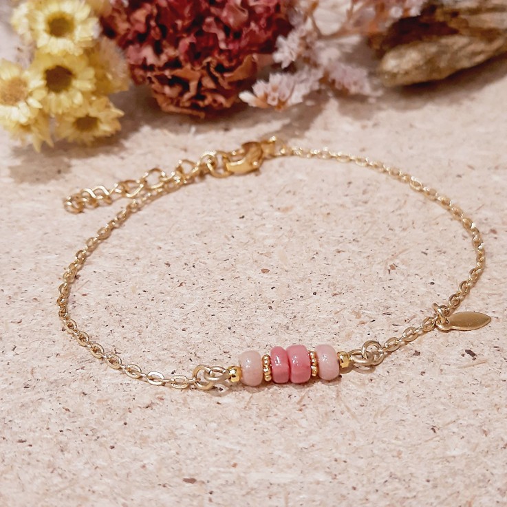 Bracelet pierres fines Mini RÊVE Rose
