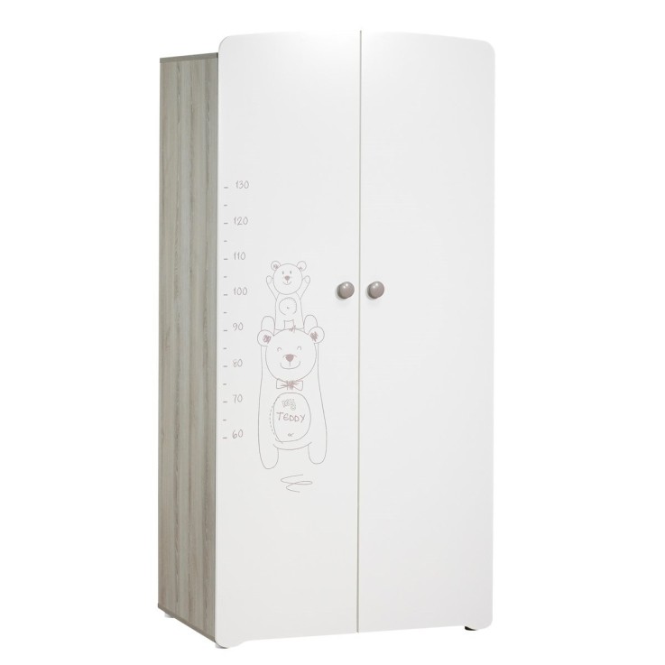 Chambre trio lit et Commode et Armoire en bois blanc