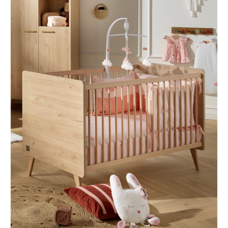 Chambre bébé Arty : Lit évolutif et Commode à langer en bois