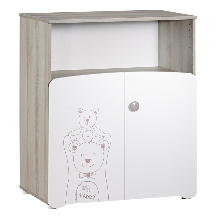 Chambre duo lit et Commode à langer en bois blanc