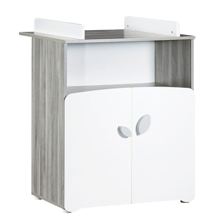 Chambre duo lit et Commode à langer en bois blanc