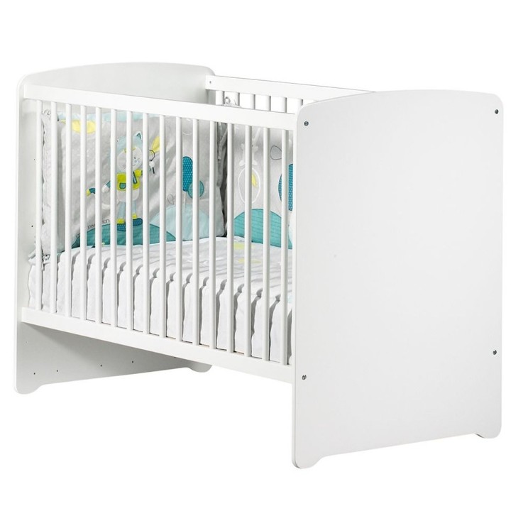 Chambre complète bébé avec lit 60x120 cm, commode à langer et armoire 2 portes
