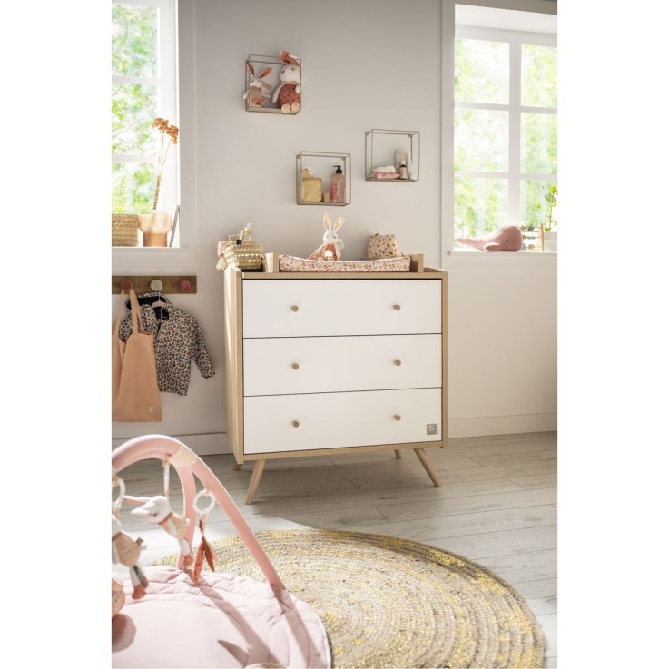 Chambre bébé Access, Lit 60x120 et Commode à langer en bois