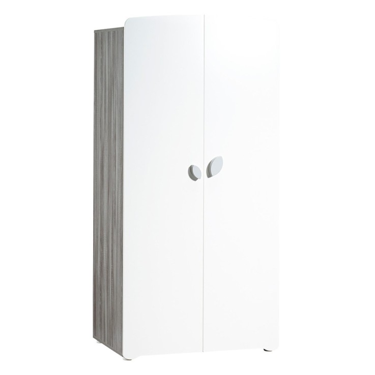 Chambre trio lit, Commode à langer et Armoire en bois blanc