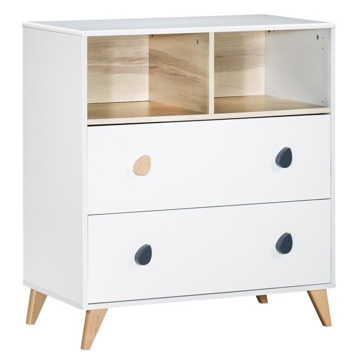 Commode 2 tiroirs 2 niches Oslo