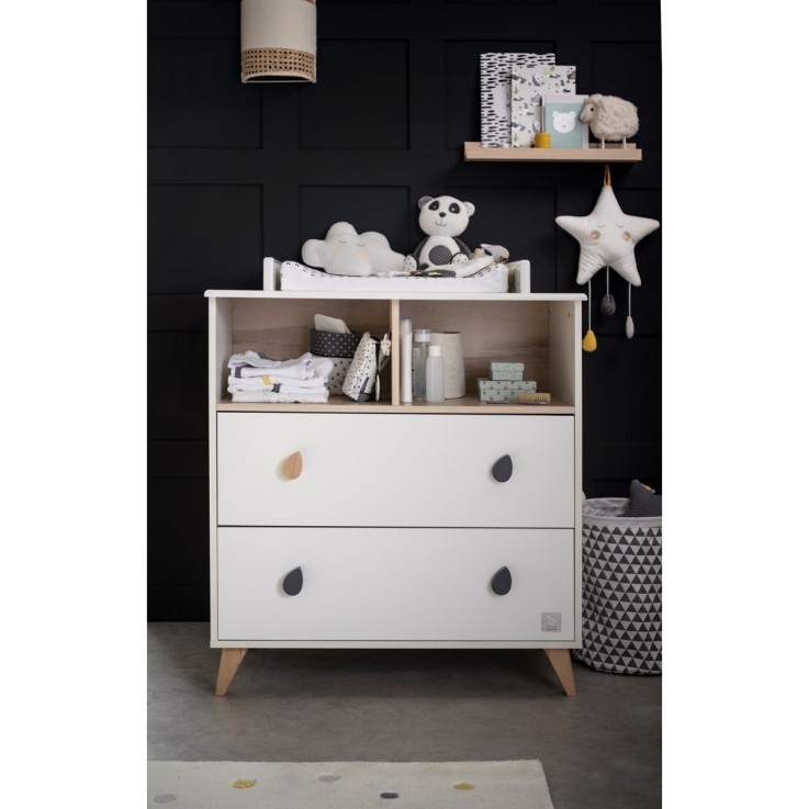 Commode 2 tiroirs 2 niches Oslo