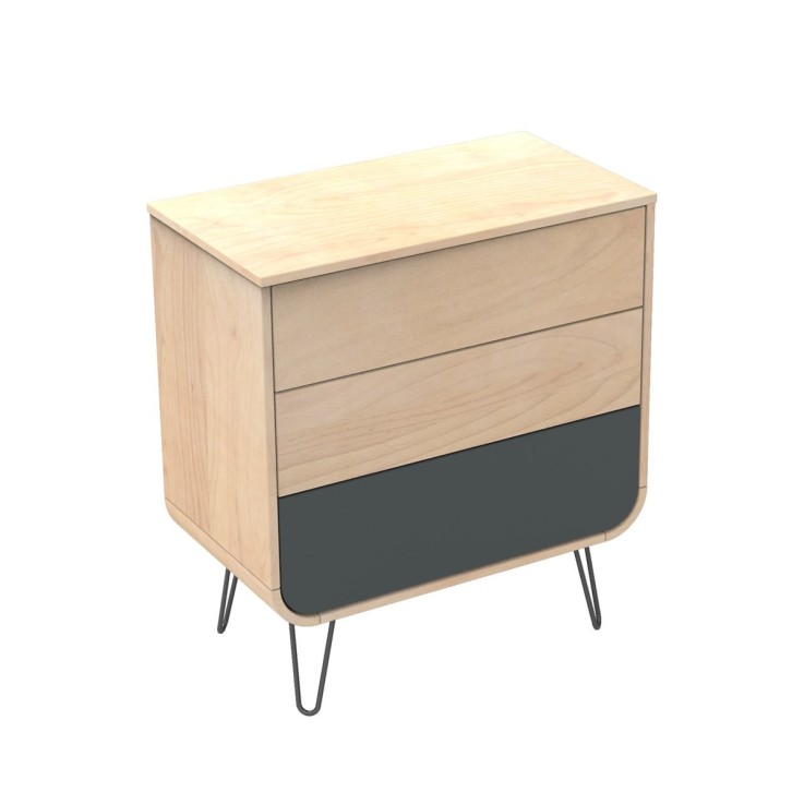 Commode 3 tiroirs pieds métal Galopin