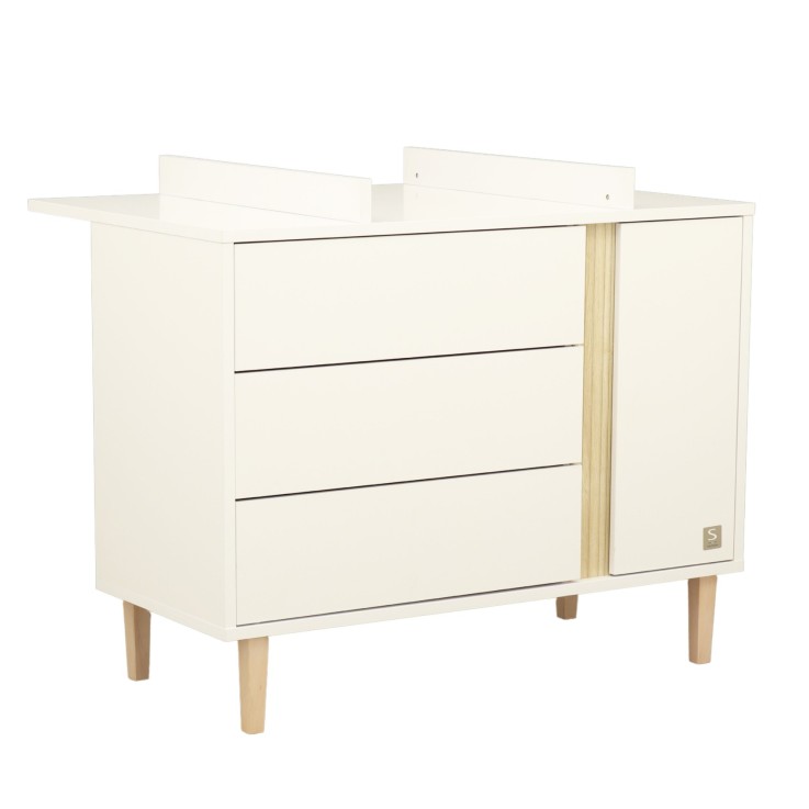 Commode 3 tiroirs et 1 porte pieds bois