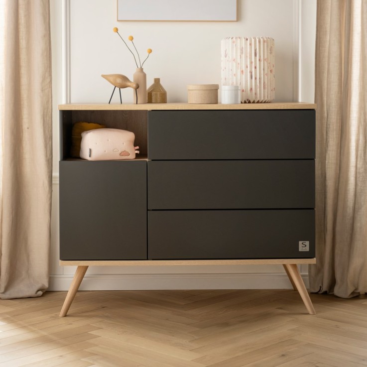 Commode 1 porte 3 tiroirs