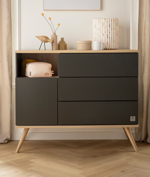 Commode 1 porte 3 tiroirs
