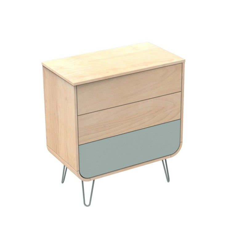 Commode 3 tiroirs pieds métal Galopin