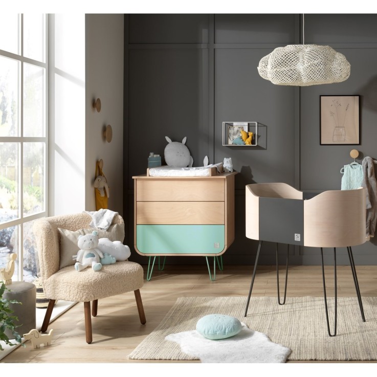 Commode 3 tiroirs pieds métal Galopin