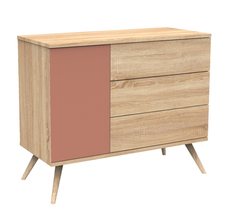 Commode 1 porte et 3 tiroirs