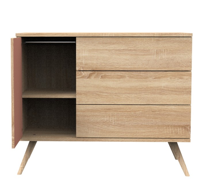 Commode 1 porte et 3 tiroirs