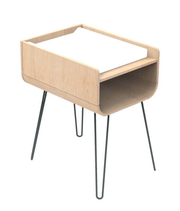 Table à langer pieds métal