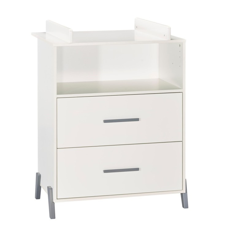 Commode à langer sur pieds en bois blanc