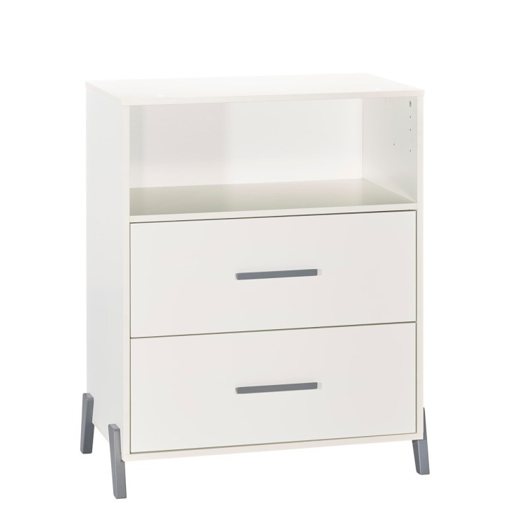 Commode à langer sur pieds en bois blanc