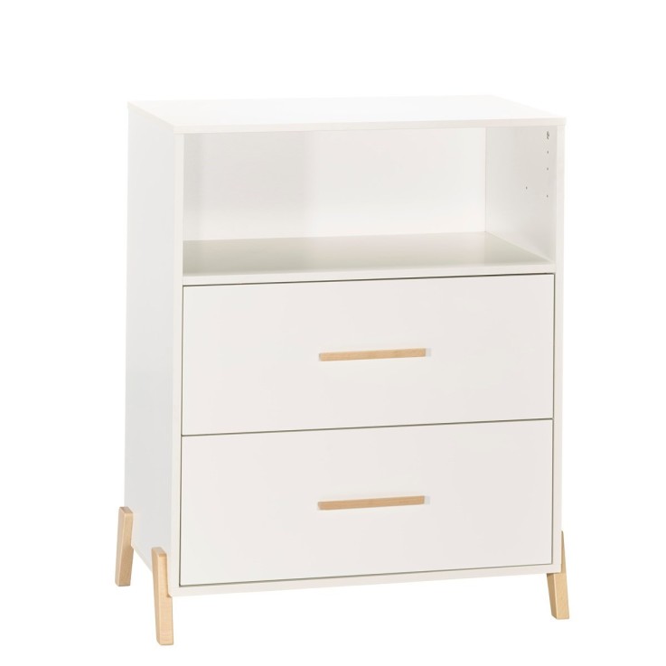 Commode à langer sur pieds en bois blanc