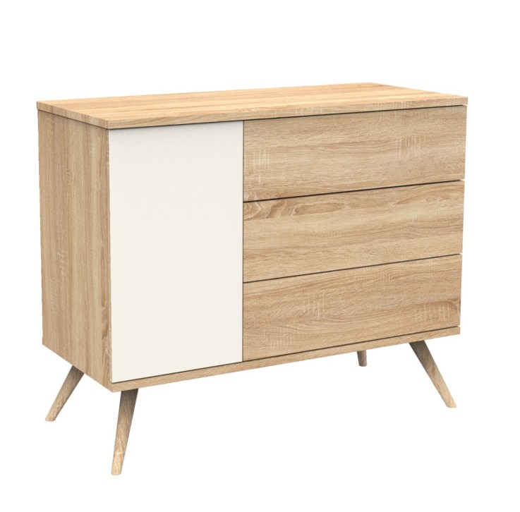 Commode 1 porte et 3 tiroirs