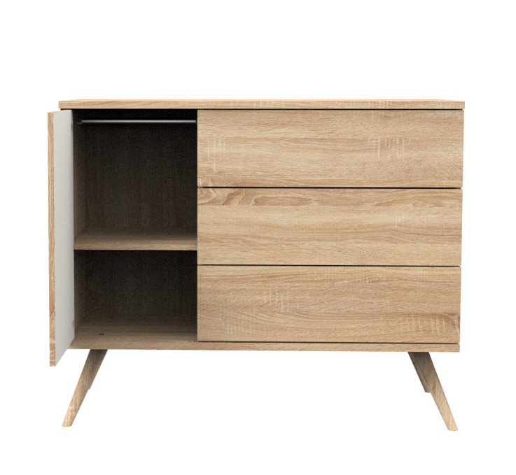 Commode 1 porte et 3 tiroirs