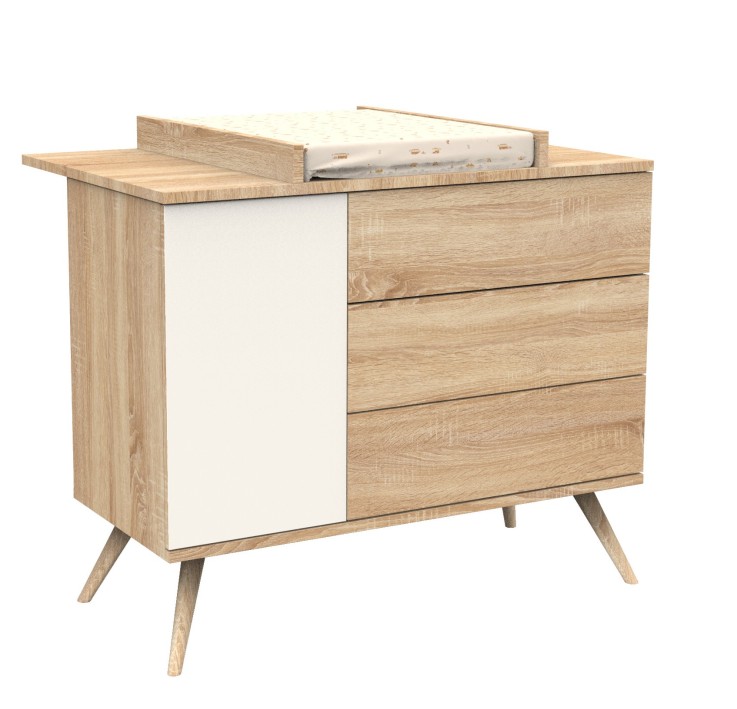 Commode 1 porte et 3 tiroirs