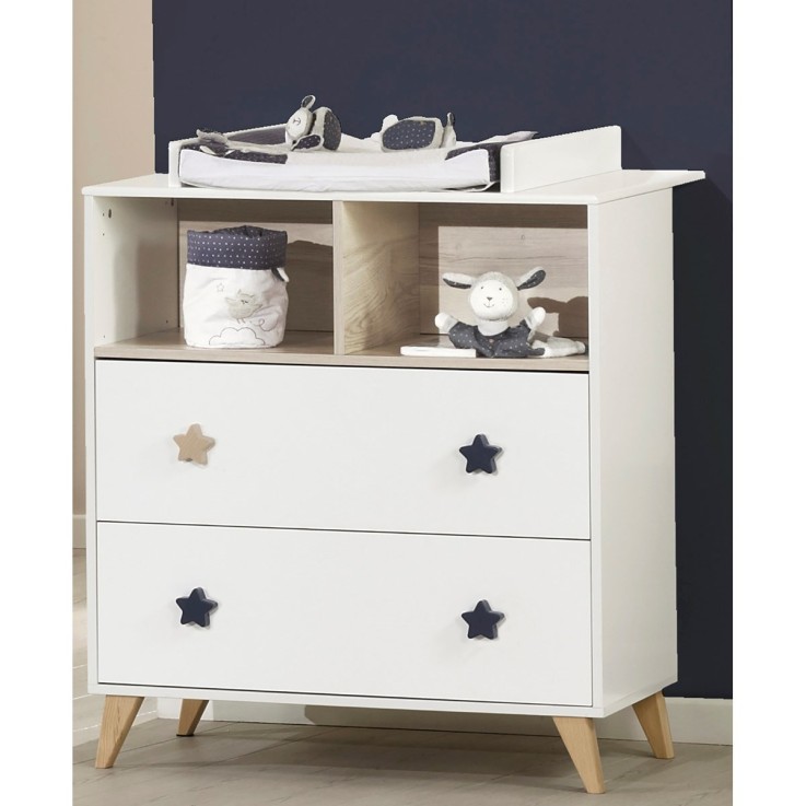 Commode 2 tiroirs 2 niches Oslo