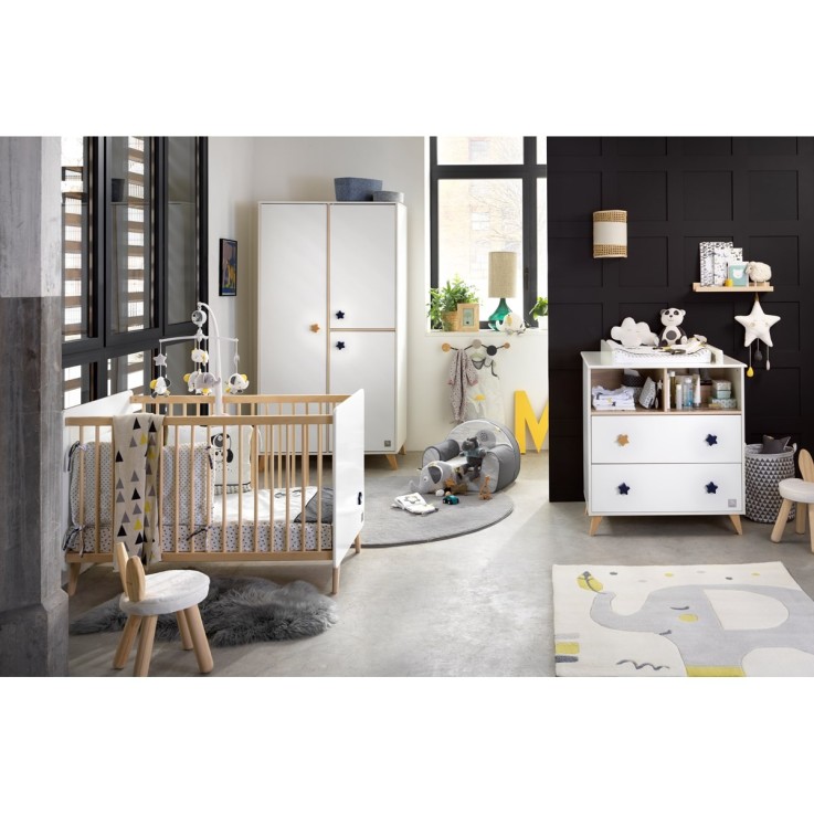 Commode 2 tiroirs 2 niches Oslo