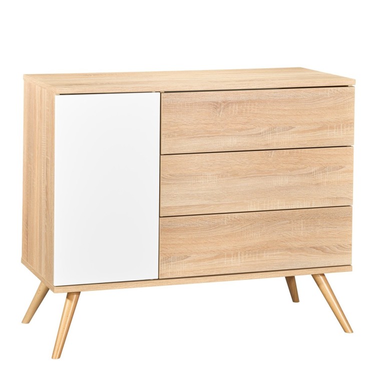 Commode 3 tiroirs, 1 porte Seventies