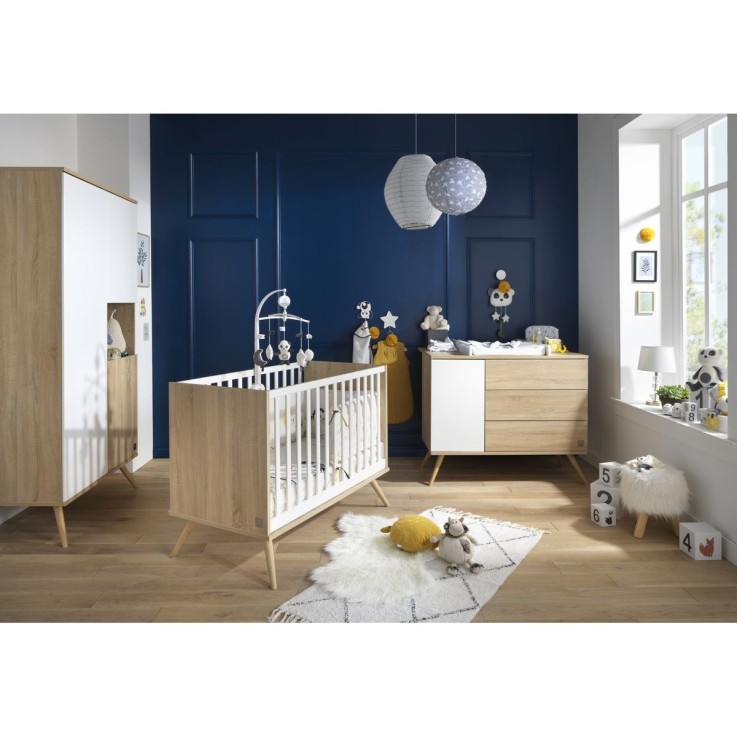 Commode 3 tiroirs, 1 porte Seventies