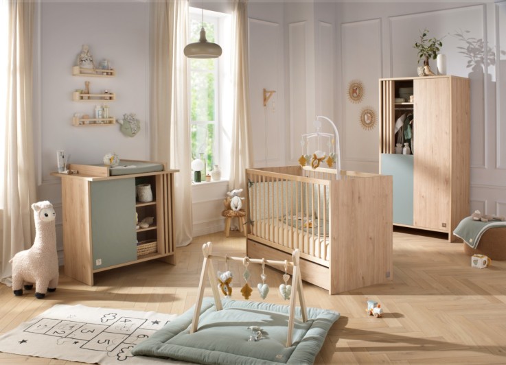 Commode 1 porte et 3 niches avec claustras TOKYO en bois