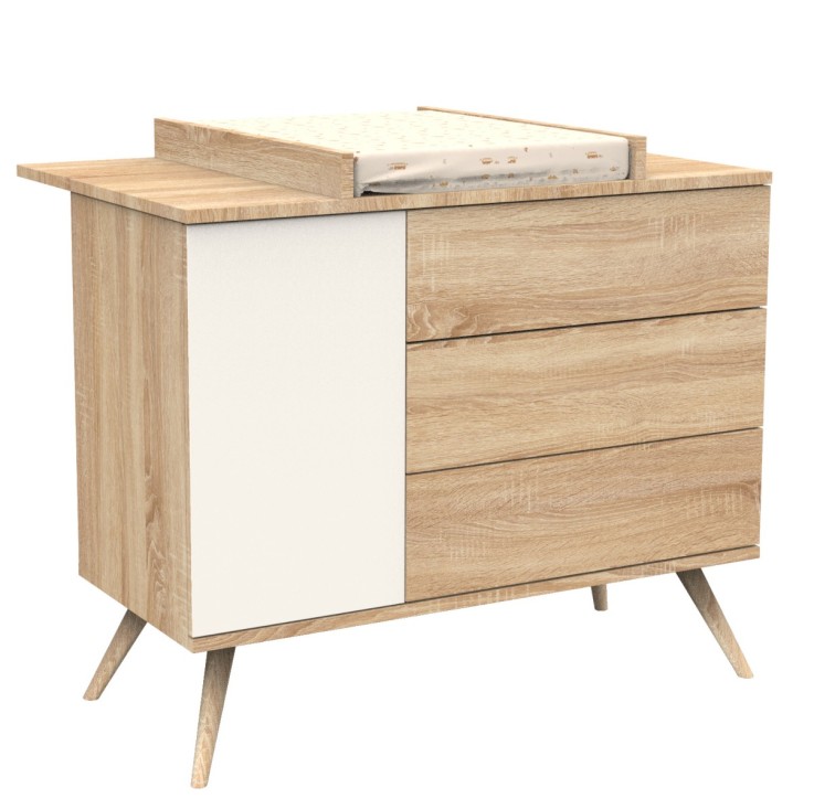 Plan à langer pour commode en bois Seventies