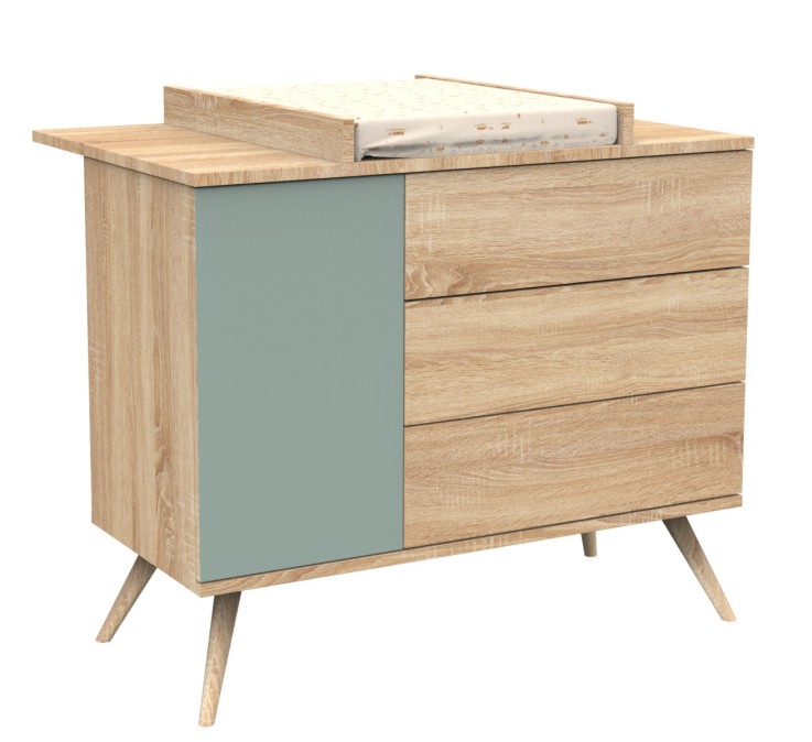 Plan à langer pour commode en bois Seventies